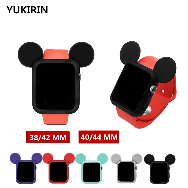 Cartoon Mouse Soft Silicone Case For Apple Watch iwatch Rubber Series 8 7 SE 6 5 4 3 2 Cover 38 40 41mm 42 44 45MM for Girl Kid