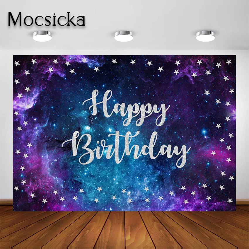 

Mocsicka Space Backdrop for Birthday Party Outer Space Galaxy Universe Galactics Starry Sky Photocall Photography Background