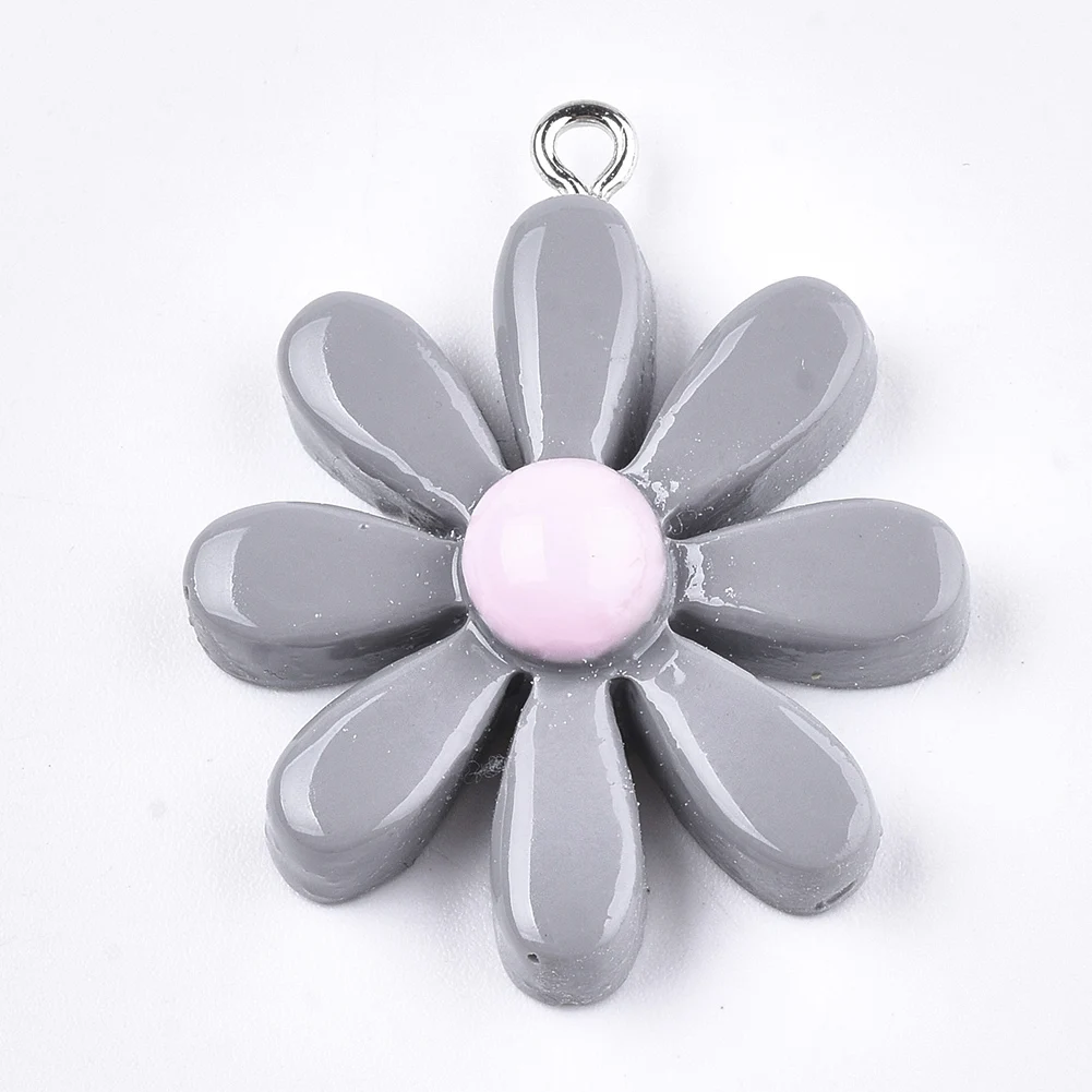 10Pcs Cute Resin Mini Dasiy Flowers Charms Pendants for DIY Earrings Key Chain Jewelry Making Accessories