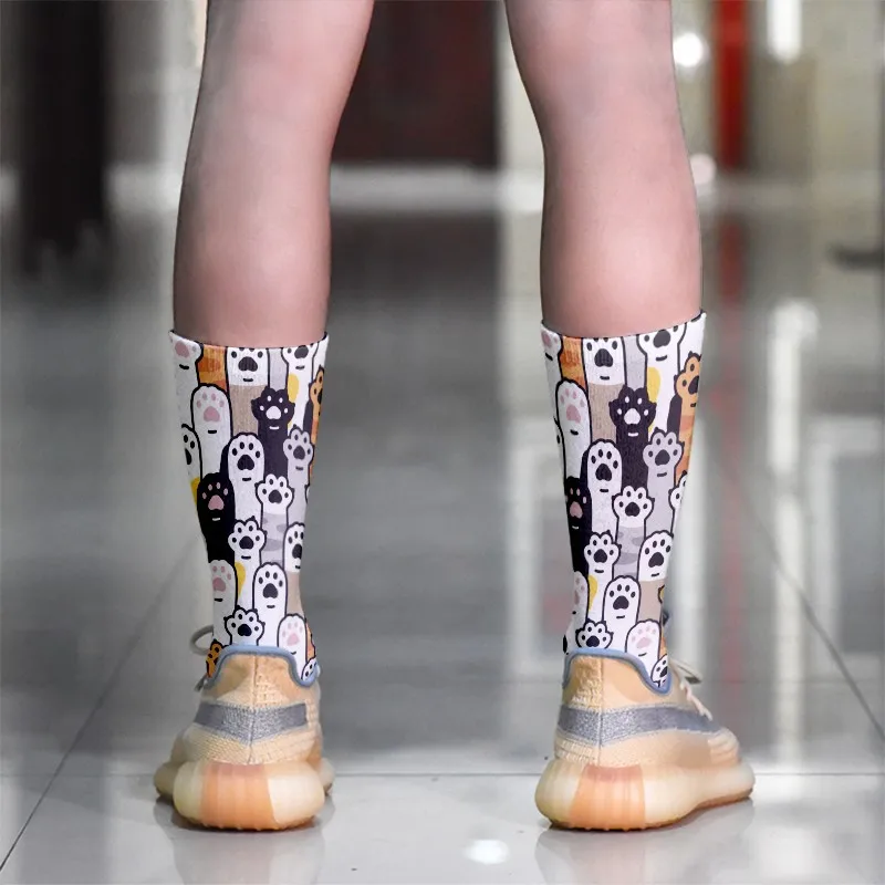 Cute Shiba Inu Printed Women Socks Fashion Funny Cats Dogs Animals Long Socks Unisex Casual Harajuku Cotton Comfortable Sokken