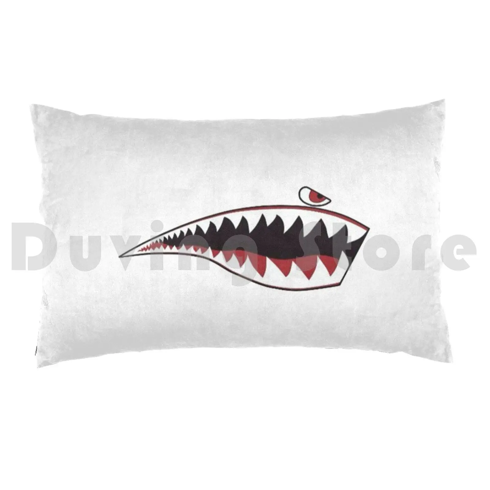 Pillow Case Shark Mouth Nose Teeth Tooth Helicopter Wwii P-40 Warhawk Flying Tiger Fighter Plane Airplane Military