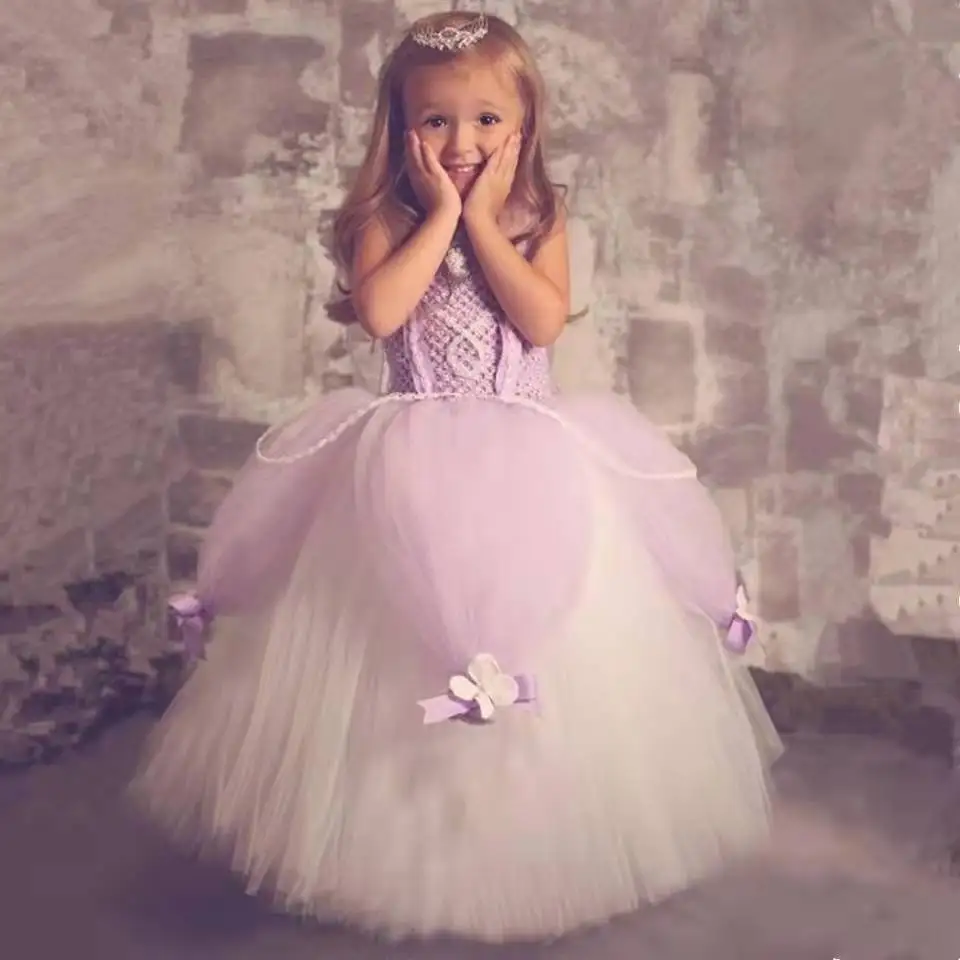 Girls Tutu Dress Tulle Princess Dress Ball Gown Girl Birthday Party Fancy Dress Carnival Halloween Costume for Kids