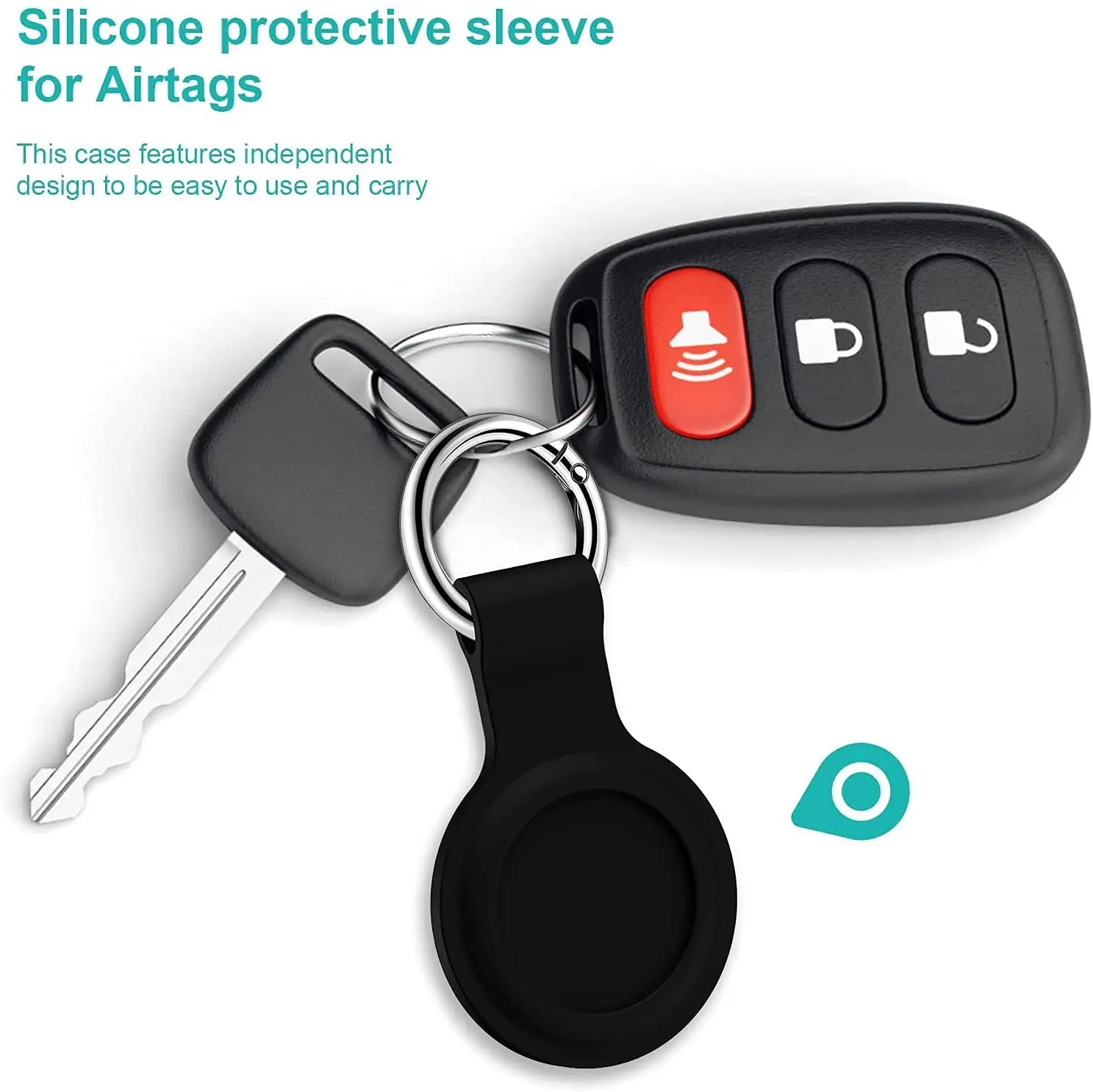 ฝาครอบซิลิโคนสำหรับ Air หมวดหมู่ Tracker อุปกรณ์ป้องกัน Shell Bumper Anti-Scratch Fall พวงกุญแจ Apple Airtag กรณี