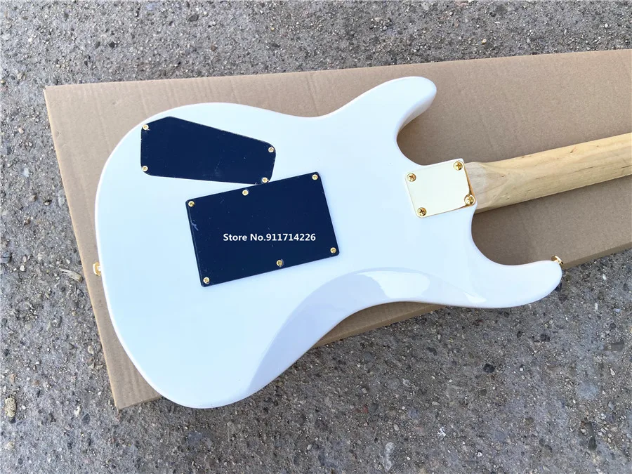 Custom version white double electric guitar five-pointed star inlaid gold accessories free shipping