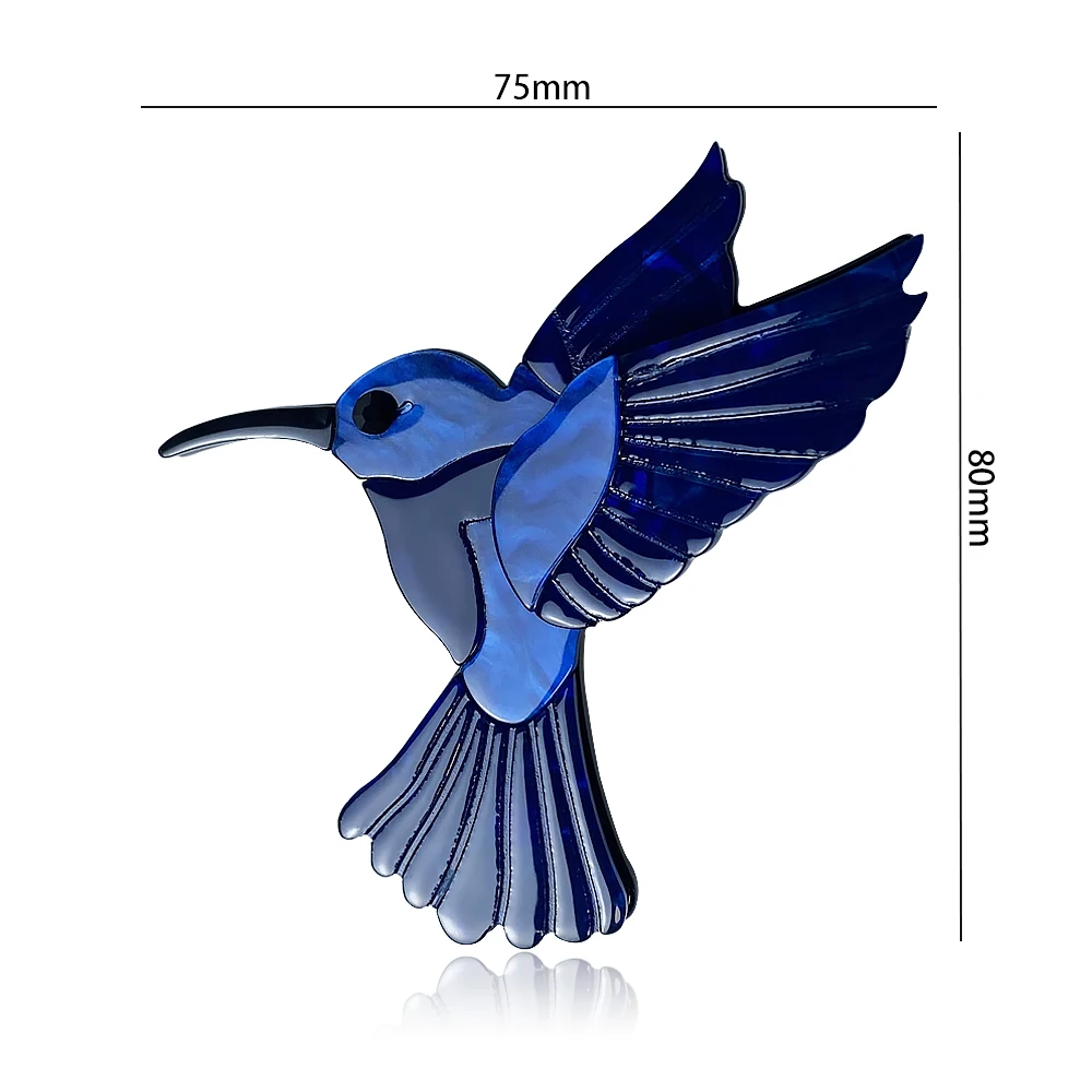 Resin Abalone Shell Blue Woodpecker Brooch Acrylic Handmade Vivid Animal Brooches For Women Kids Large Hijab Pins Jewelry