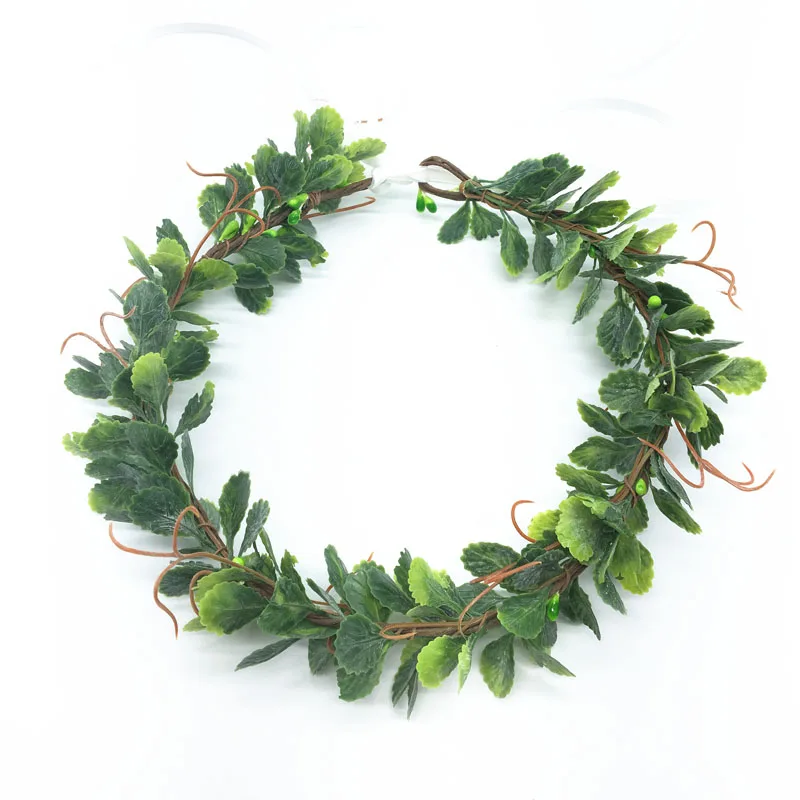 Green Leaf Wreath Crowns Headband Women Hair Accessories Headdress Girl Floral Garlands Wedding Party Floral Headwear