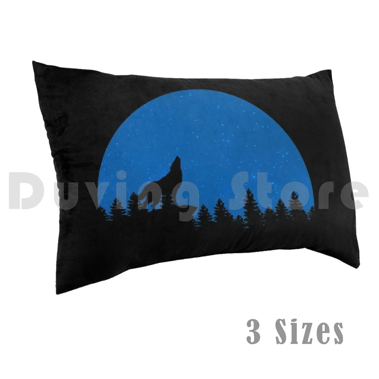 Wolf Howling Pillow Case 20*30 Inch Wolf Howling Night Animal Wild Wildlife Head Moon Symbol Forest