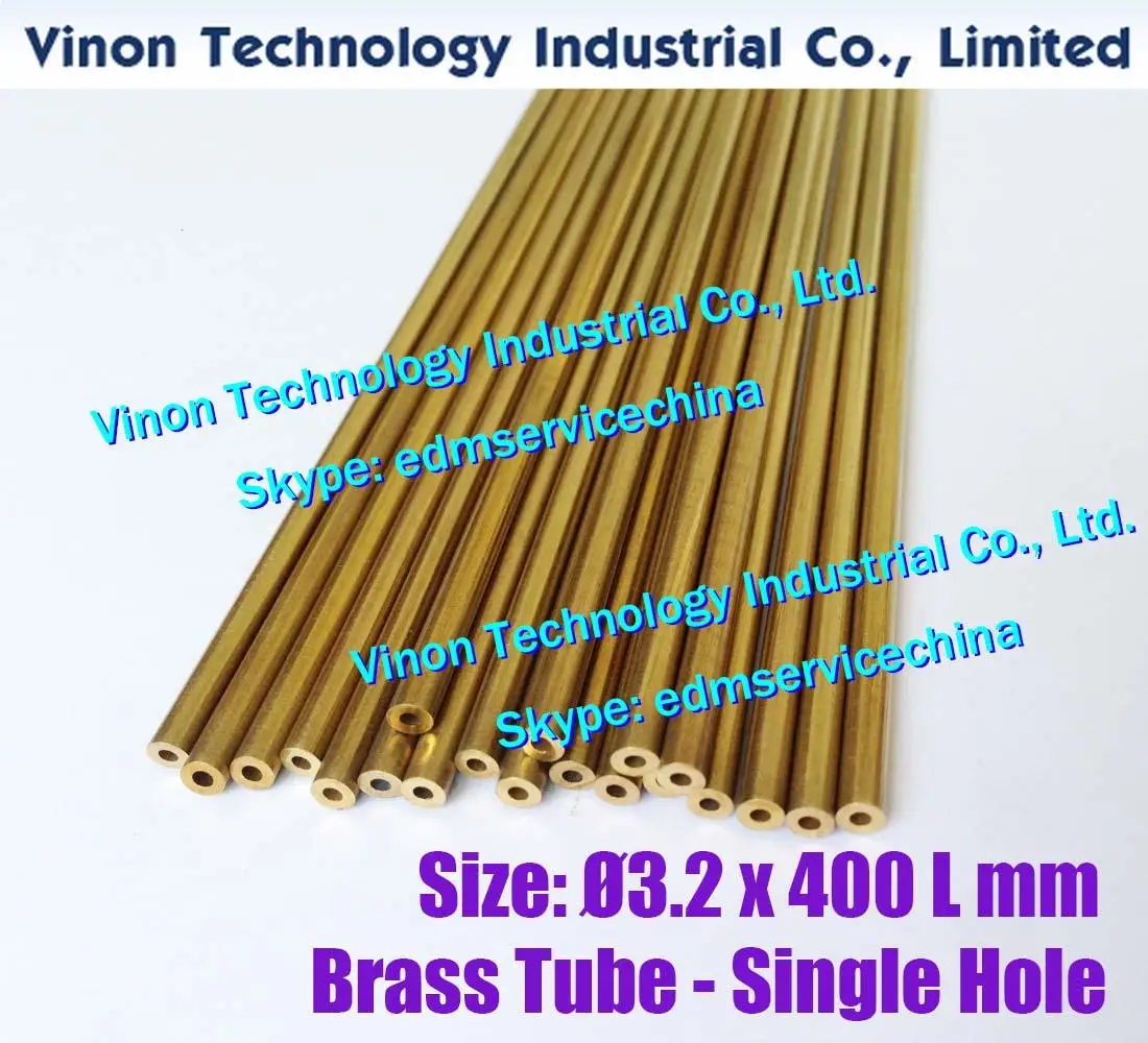 

(30PCS/LOT) Ø3.2x400Lmm Brass Tube Single Hole, Brass EDM Tubing Electrode Tube Diameter 3.2mm Length 400 for Electric Discharge