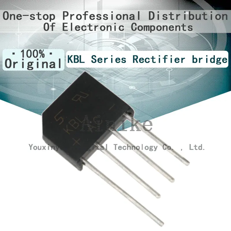 20/Pcs New Original KBL406 4A 600V KBL608 6A 800V Straight plug flat bridge rectifier silicon bridge rectifier