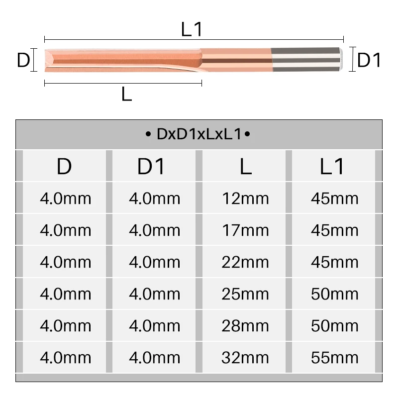 Straight Slot Wood Cutter 2 Flute Straight Milling Cutter TiCN Coating 4mm Shank Tungsten Steel Milling Cutter For Wood Mdf