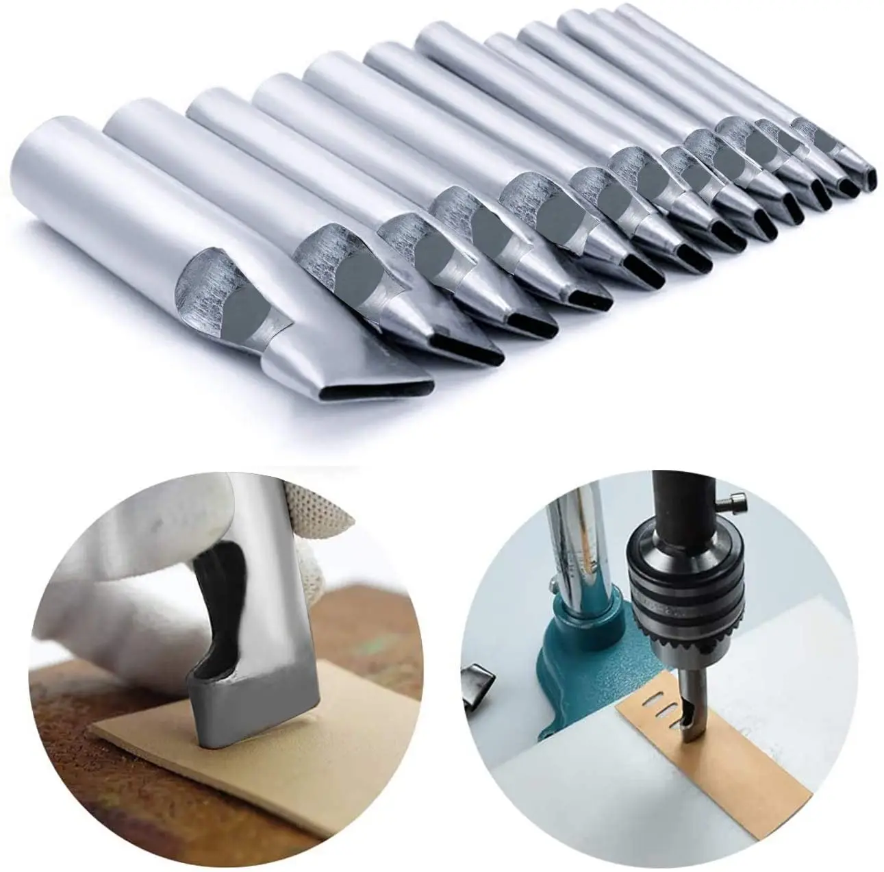 

Oval Shape Punch Cutter Tool Leather Craft Hole Punching Set for Leather Watch Bands Belts Canvas Paper Plastics Working tools