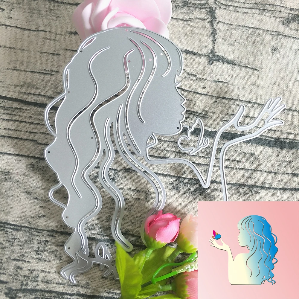 New style beauty profile and butterfly metal cutting molds, DIY scrapbooks, cards, photo albums, photo frames, handmade crafts