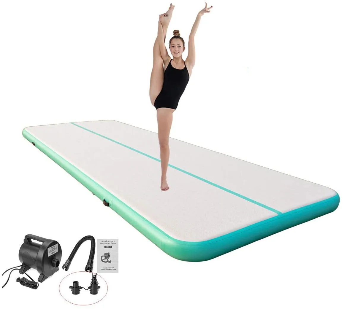 

Free Shipping 8m Inflatable Gymnastic Air Tumbling Practice Track Floor Exercise Mat With Pump 8In Thickness For with Air Pump