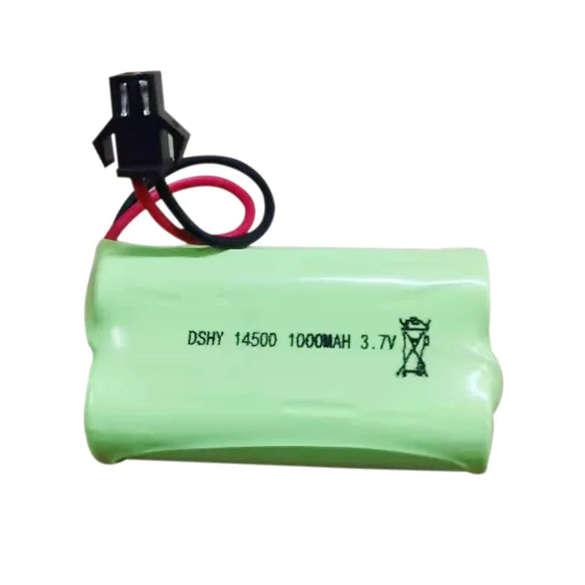 Batería de litio de 3,7 v y 1000mah para juguetes teledirigidos, pila recargable AA de 1000mah y 3,7 v para coches, tanques, trenes, robots, barcos y pistolas