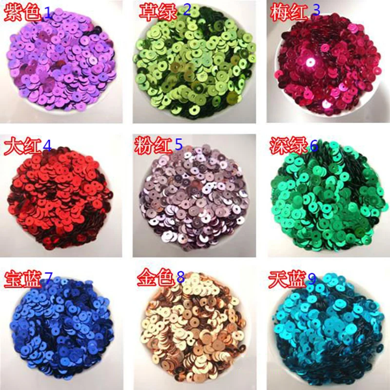 

About 7000Pieces 100g 6mm Round Flat Sequins Sewing Glitter Paillettes Crafts Handcraft Clothing Accessories
