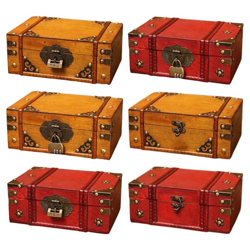 Handmade Jewelery Box Vintage Wooden Storage Box Book Storage Box Organizer Treasure Case Chest Organizer