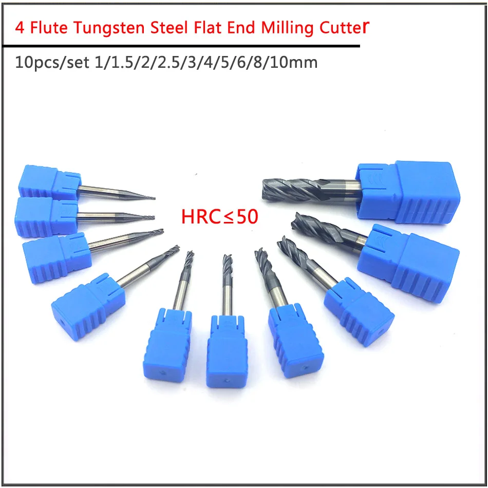 фréza 2 الناي 4 المطاحن نهاية الناي 1-10 مللي متر HRC50 كربيد endmill التنغستن الصلب التصنيع باستخدام الحاسب الآلي قاطعة المطحنة نهاية آلة مطحنة أدوات