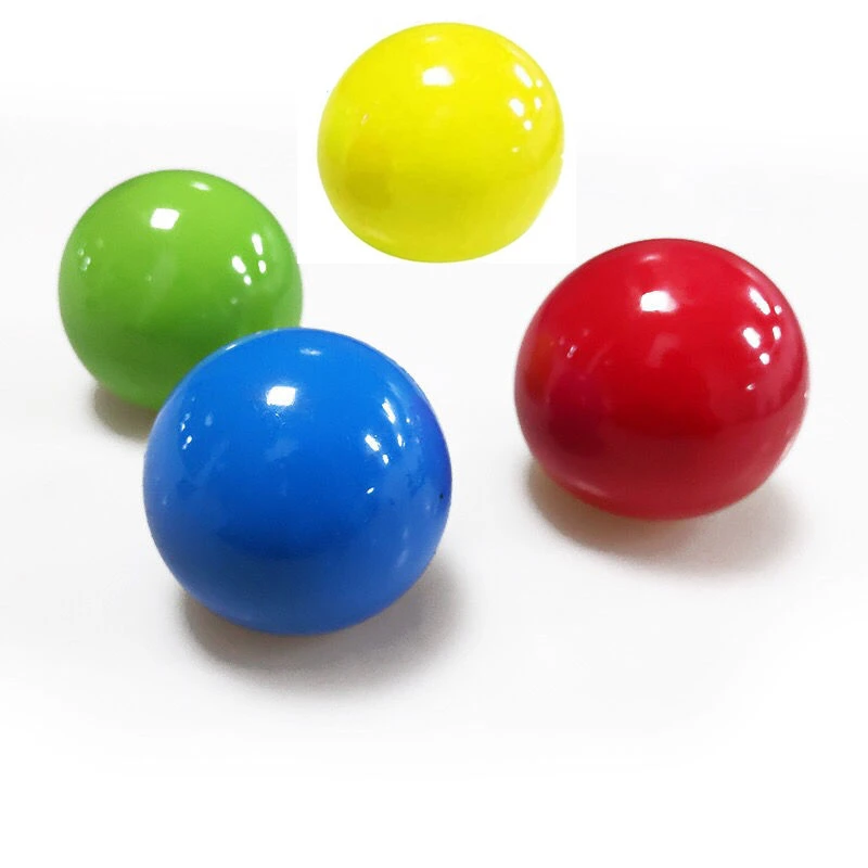 4 pçs vara bola de parede bola de descompressão bola pegajosa squash bola de sucção brinquedo de descompressão pegajoso alvo bola captura jogar bola brinquedo do miúdo