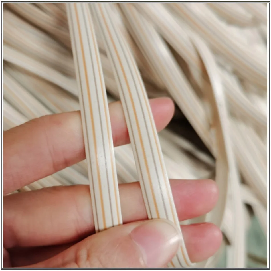 PE Round Flat Rattan Hanging Basket, Plastic Rattan Chair, Tea Table Storage Basket, Repair Material, 8x1.2mm