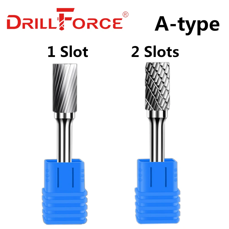 Drillforce 1PC A/AX Type Tungsten Carbide Rotary File Point Burr Die Grinder Abrasive Tools Drill Milling Metal Wood Carving Bit