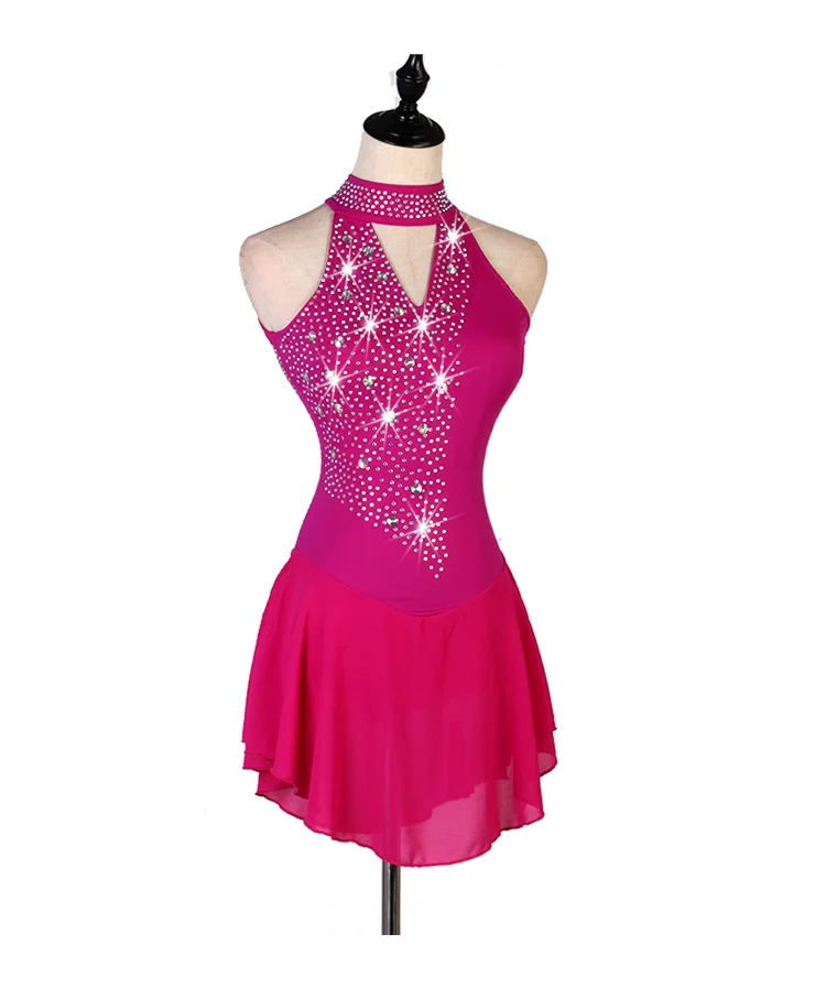 

Figure Skating Dress Women girl Ice Skating Dress figureskates Gymnastics Costume custom rhinestone red,black performance dress