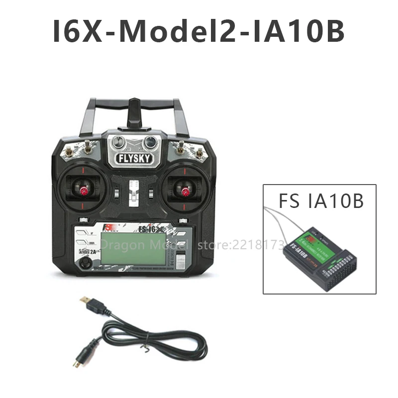 FLYSKY FS-I6X I6X 2.4G 10CH AFHDS 2A radiozender met IA6B IA10B-ontvanger