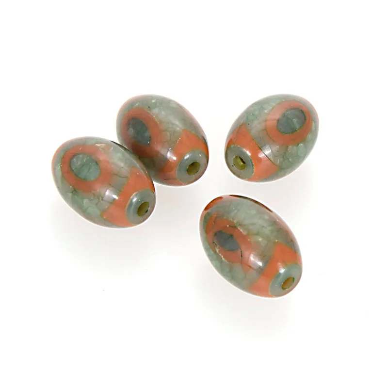 Miasol Vintage Resin Stone Tibetan Dzi Agates Stone Beads Oval Geometric Nine-eyed Antique Agates Beads For DIY Jewelry Making