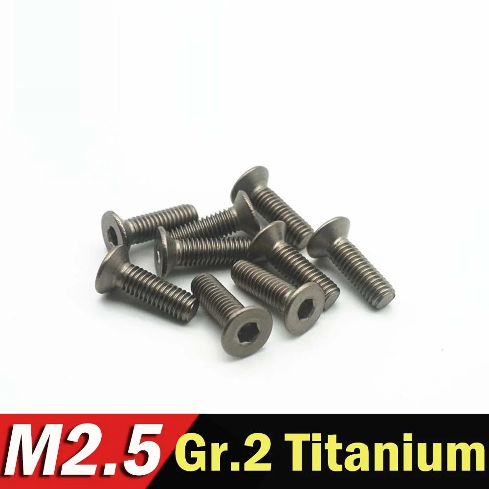 

Titanium Bolts M2.5 M3 Countersunk Allen Drive Ti Color not Polished Titanium Screws Ti Fastener