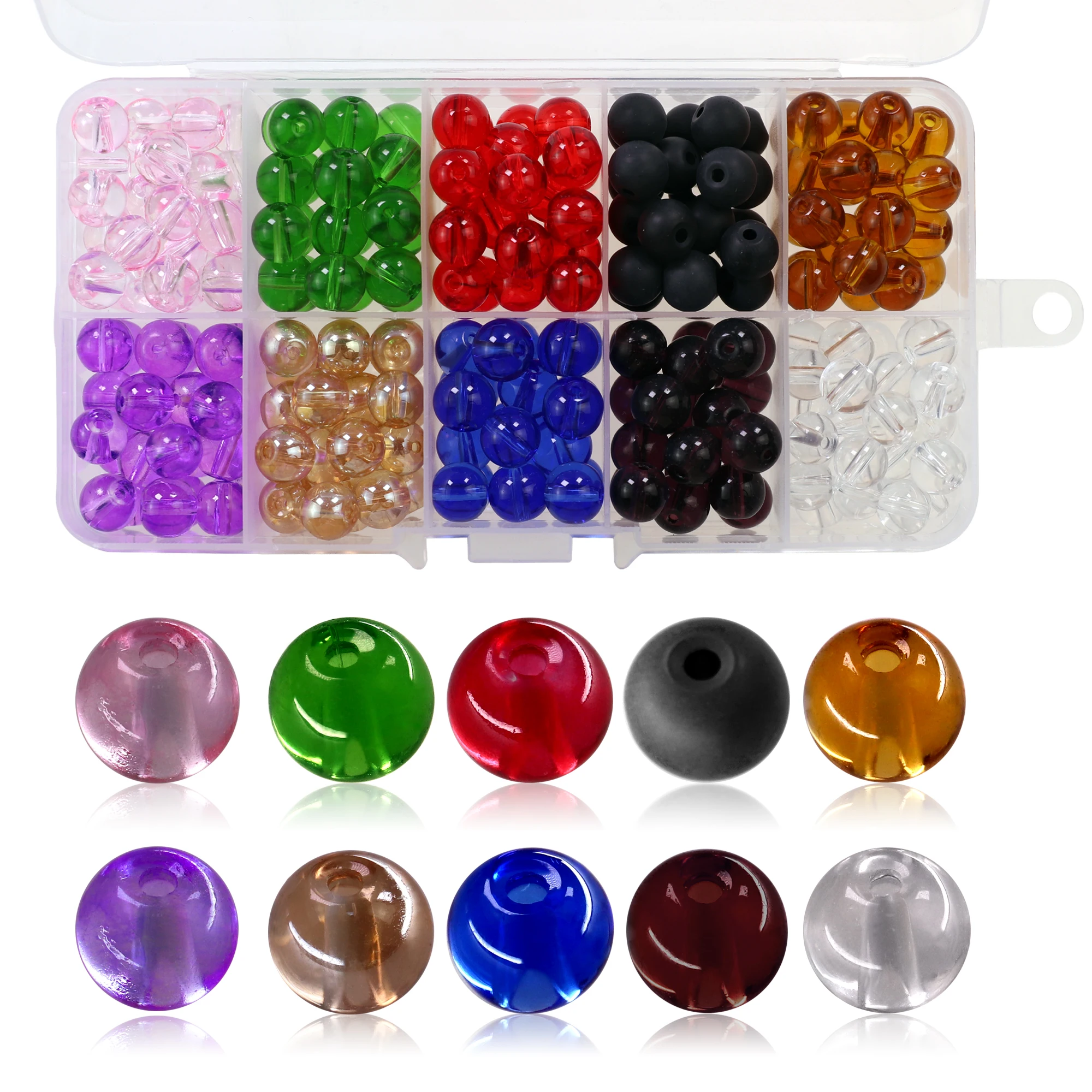 500pcs 6mm Colorful Fishing Beads For Carolina Rigs 200Pcs 8mm Round Bead Taxes DIY Rigs Set For Carp Bass Fishing