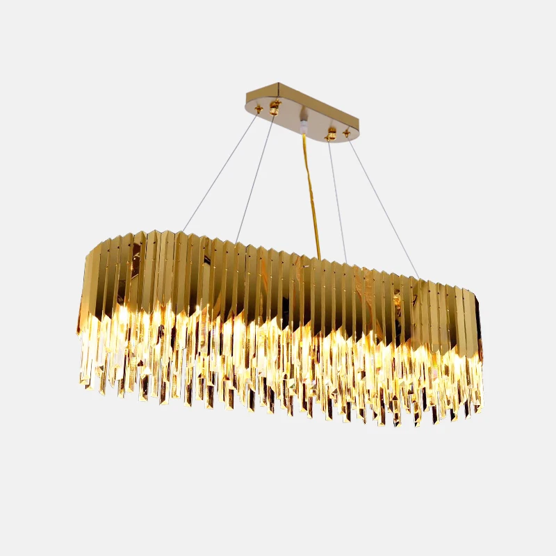 Gold Silver Crystal Oval LED Lustre Hanging Lamps Pendant Lights.Pendant light Suspension Luminaire Lampen For Dinning Room