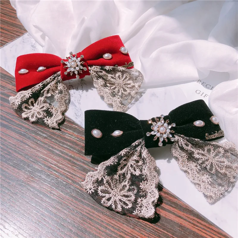 

Women Elegant Fashion Bowknot Hair Clip Headdress Denim bow Simplicity Spring Clip Hairpin Headwear Hari Accessories