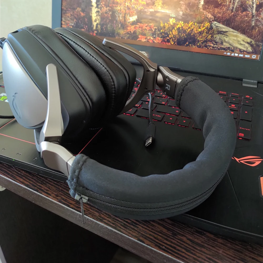 KQTFT Replacement Headband for ASUS ROG DELTA Gaming Headset Bumper Earpads Parts Earmuff Cover Cushion Cups Sleeve