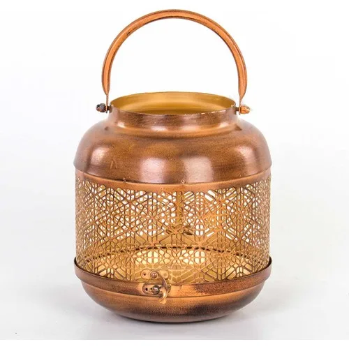 Evistro Decorative Metal Candle Holder Lantern 19CM x 22CM Rust Color