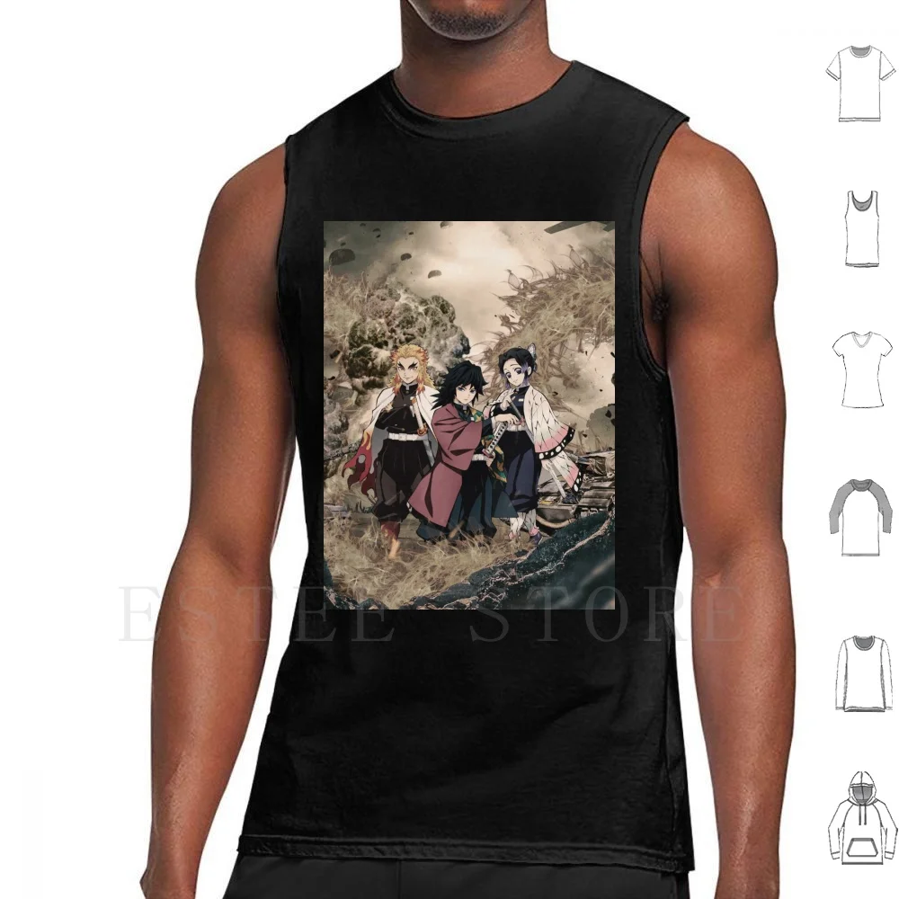 Kimetsu Keine Yaiba Dämon Tank Tops Weste Sleeveless Dämon Dämon Anime Dämon Kimetsu Keine Yaiba Kimetsu Yaiba Kochou Shinobu