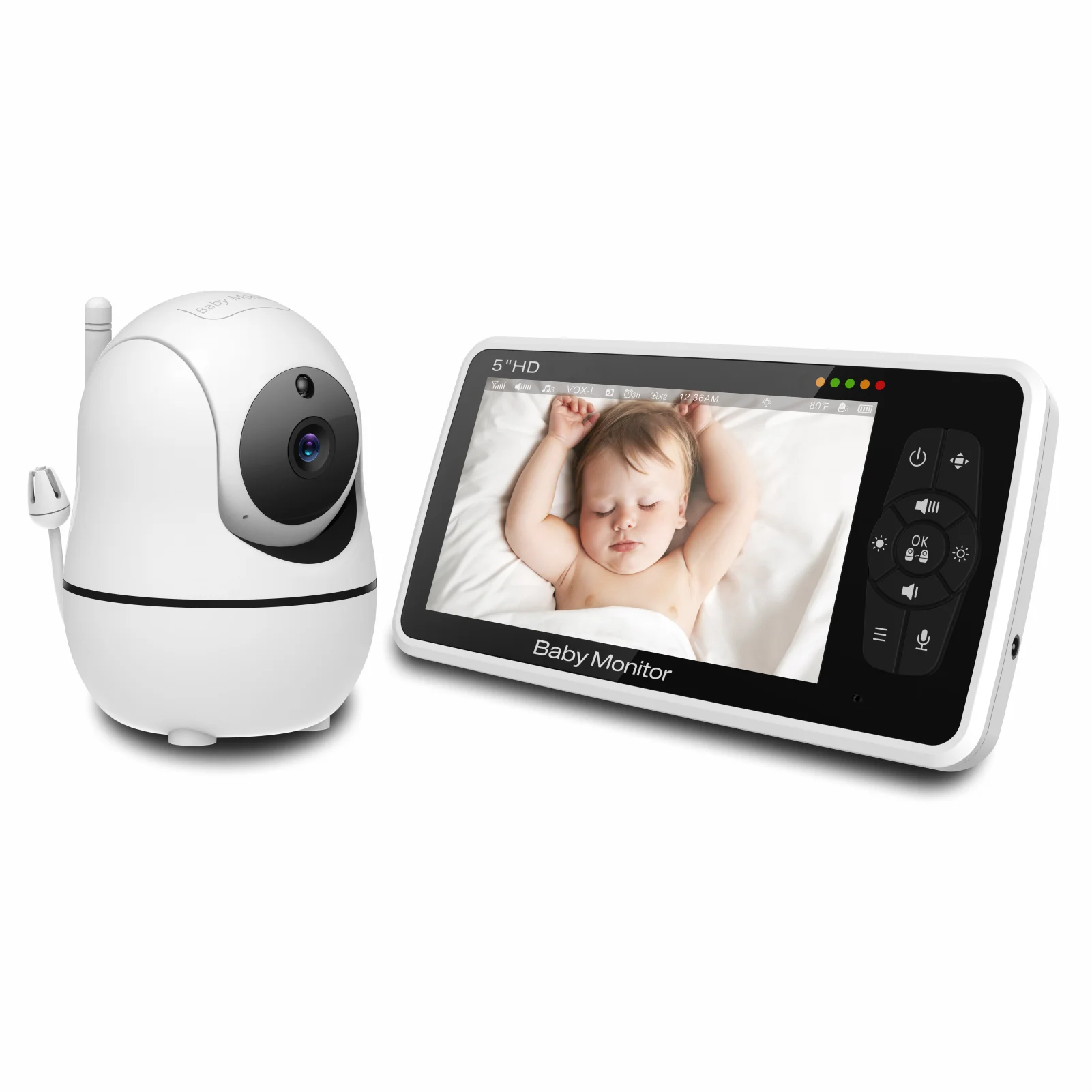 5 inch  Wireless PTZ Baby Monitor Two Way Intercom IR Night Vision BabySitter Camera