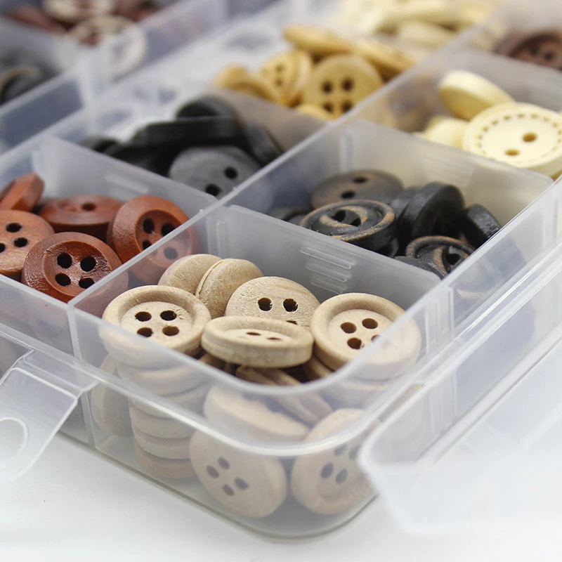 100pcs/lot Wooden Buttons for Cloth Decorative Sewing for Craft Supplies Diy Manualidades Accessories