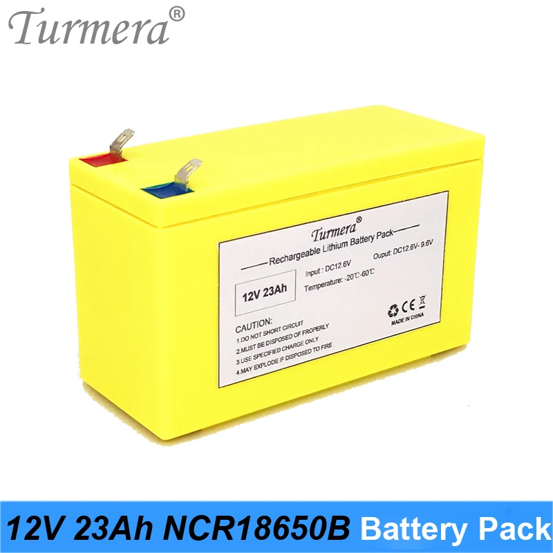 

Lithium Rechargeable Battery Pack 12V 23Ah Use NCR18650B 3400mAh cell for Uninterrupted Power Supply 10.8V 12.6V Turmera Battery