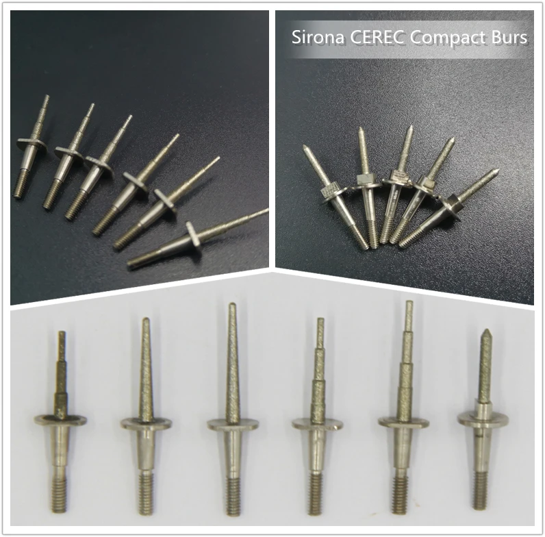 

Sirona Chairside MCXL/CEREC3 Compact Burs Compatible with Milling Lithium Desilicate