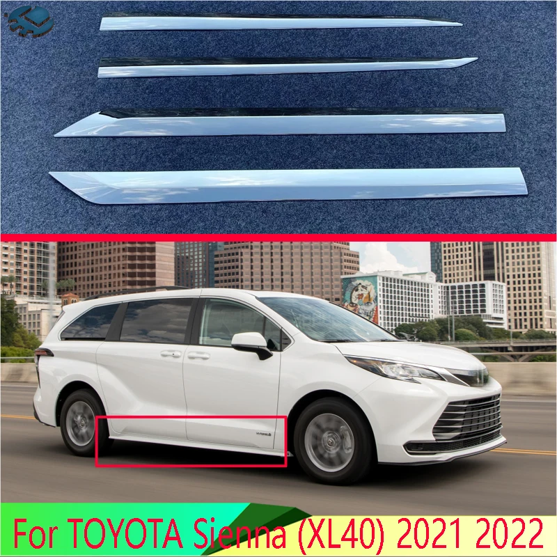 

For TOYOTA Sienna (XL40) 2021 2022 Car Accessories ABS Chrome Side Door Body Molding Moulding Trim