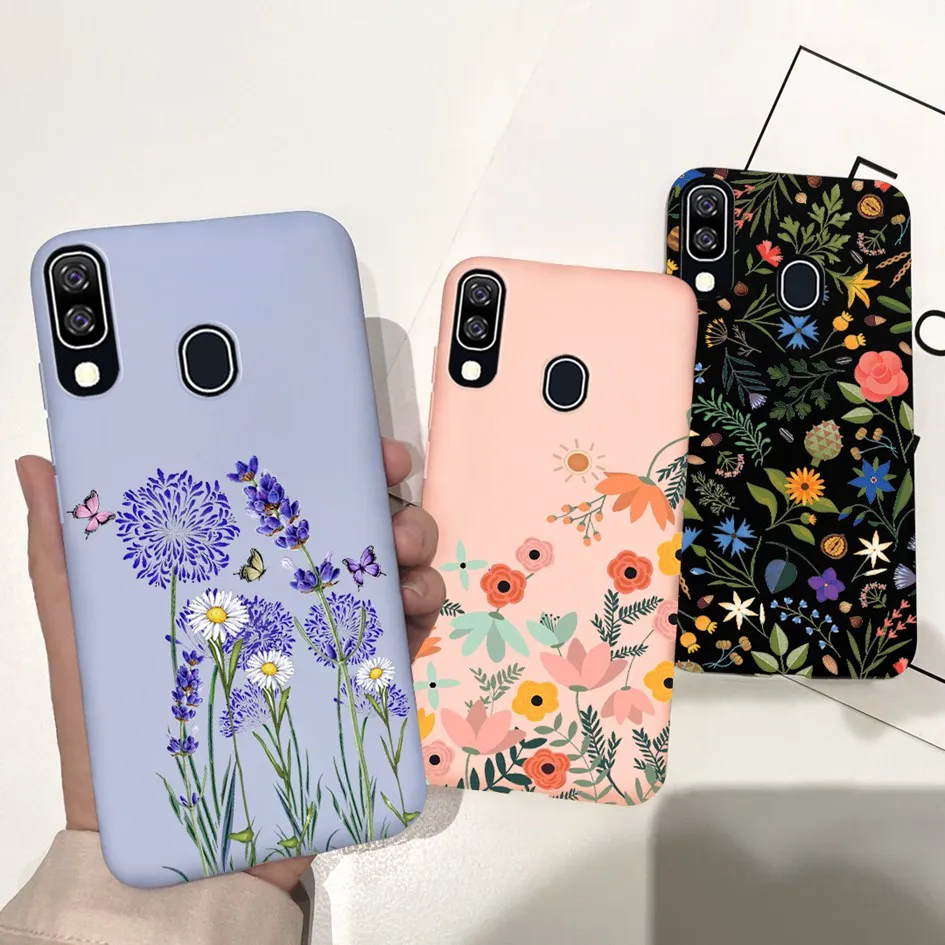For Cute Samsung Galaxy A40 A405F Case Cactus Butterfly Matte Slim Soft Phone Back Cover For Samsung A40 A 40 2019 GalaxyA40 Bag