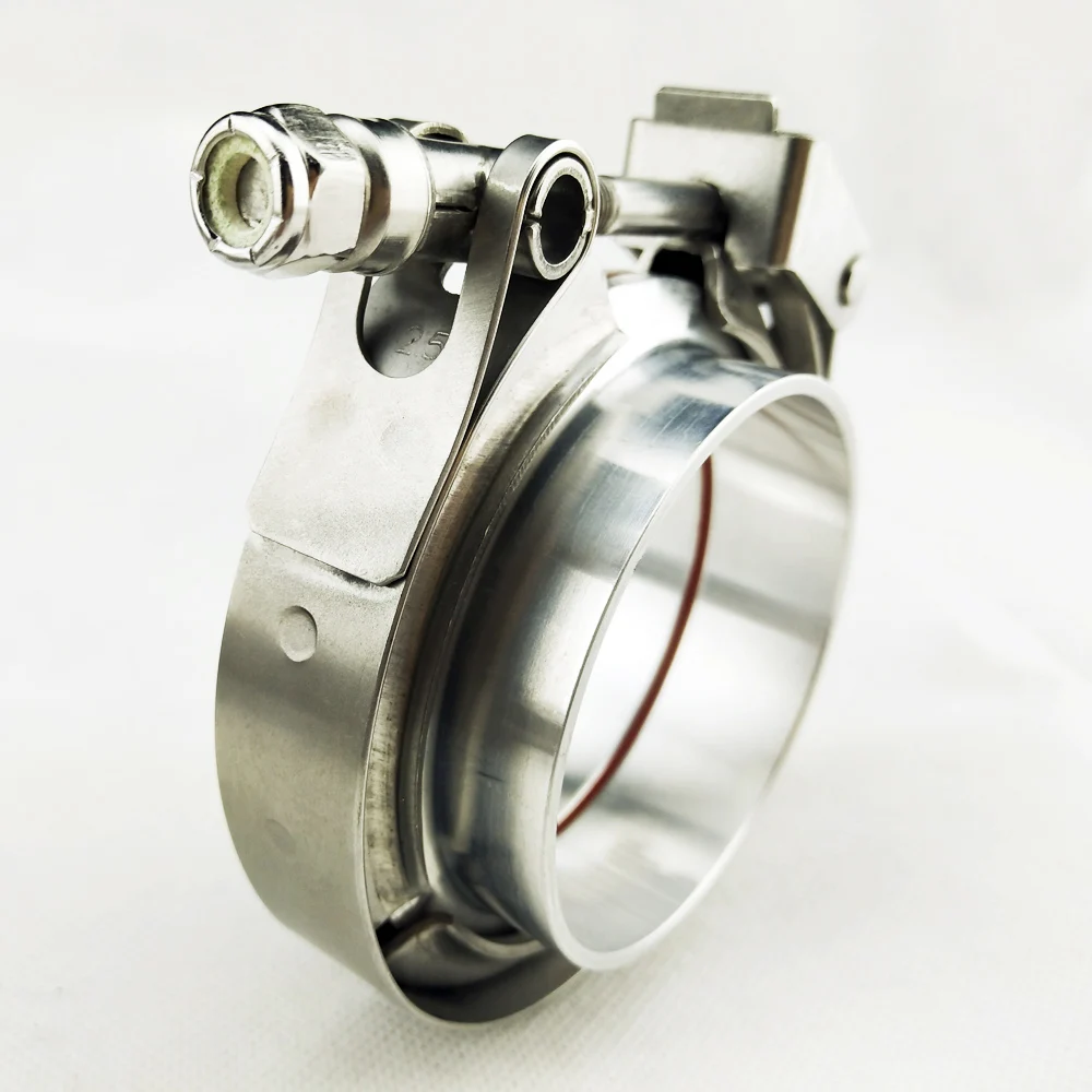 ZUCZUG 1.5-5.0 inch Quick V band clamp  Aluminum Alloy  flange with sealing ring for car exhaust pipe fixed assembly