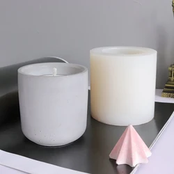 Round Cup Candle Jar Mold Concrete Pen barrel mold aromatherapy Cup Wax DIY silicone molds cement cup candle container mold
