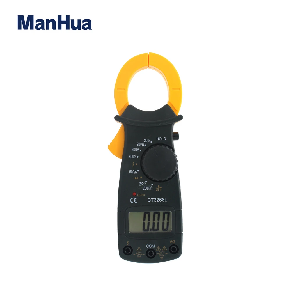 ManHua DT3266L LCD Digital Clamp Meter Multimeter Voltage Current Resistance Tester