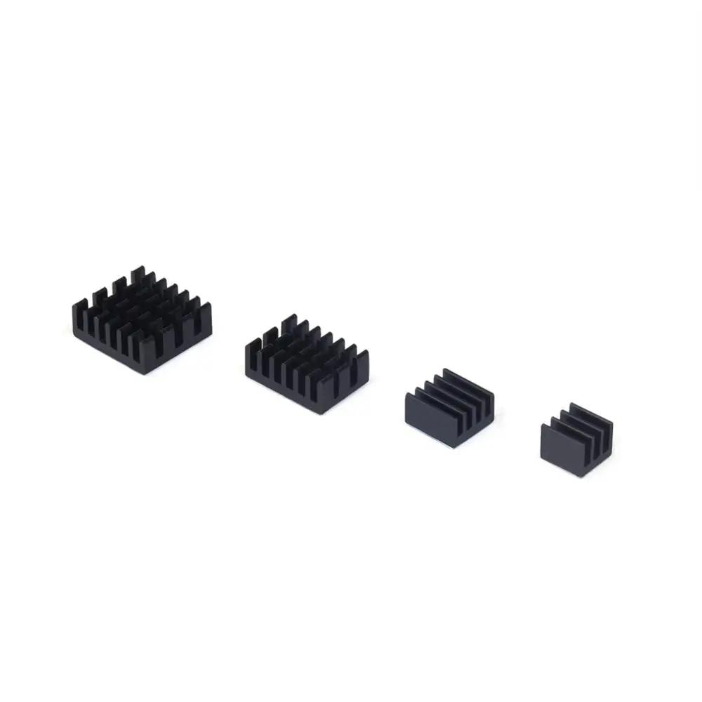 10 - 200 Set Aluminium Heat Sink Cooling Sink Cooler HeatSink 4 Buah Kit Radiator untuk Raspberry Pi 4 Model B Hitam