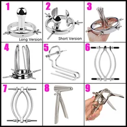 BDSM Extreme Anal Dilator Trainer Vaginal Speculum Mirror Pussy Clamp Metal Anal Butt Plug Enema Clean Toys For Couple Anal Sex