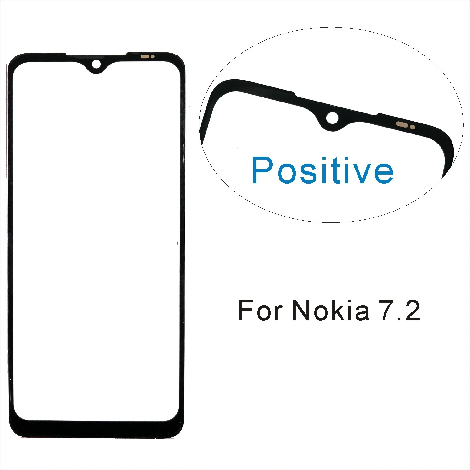 Front Panel Glass For Nokia 6 6.1 6.2 7 7 Plus 7P 7.2 Front Glass Screen Outer Glass Cover Panel Replacement