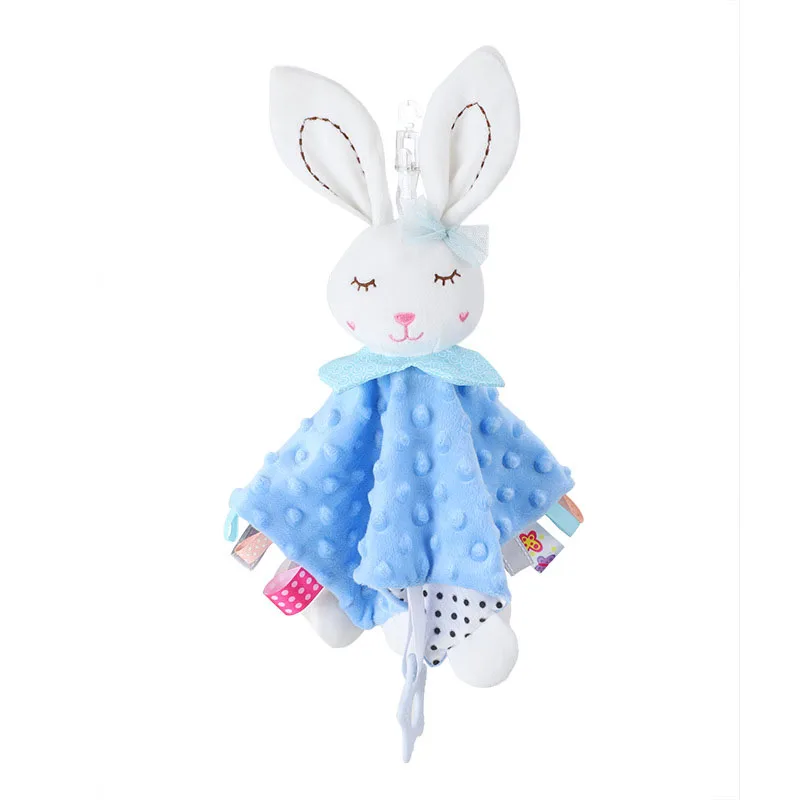 Manta de animales de peluche para bebé recién nacido, toalla de felpa, etiqueta de seguridad, regalo de Baby Shower, cómodo, conejito, calma,