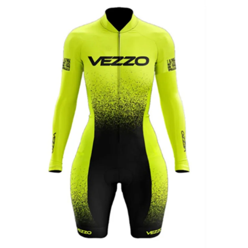 VEZZ0 Monkey Female Cyclist Rompers Cycling Outfit Women Jumpsuit Long Sleeve 2021 Bike Accessories Clothing With Free Shipping