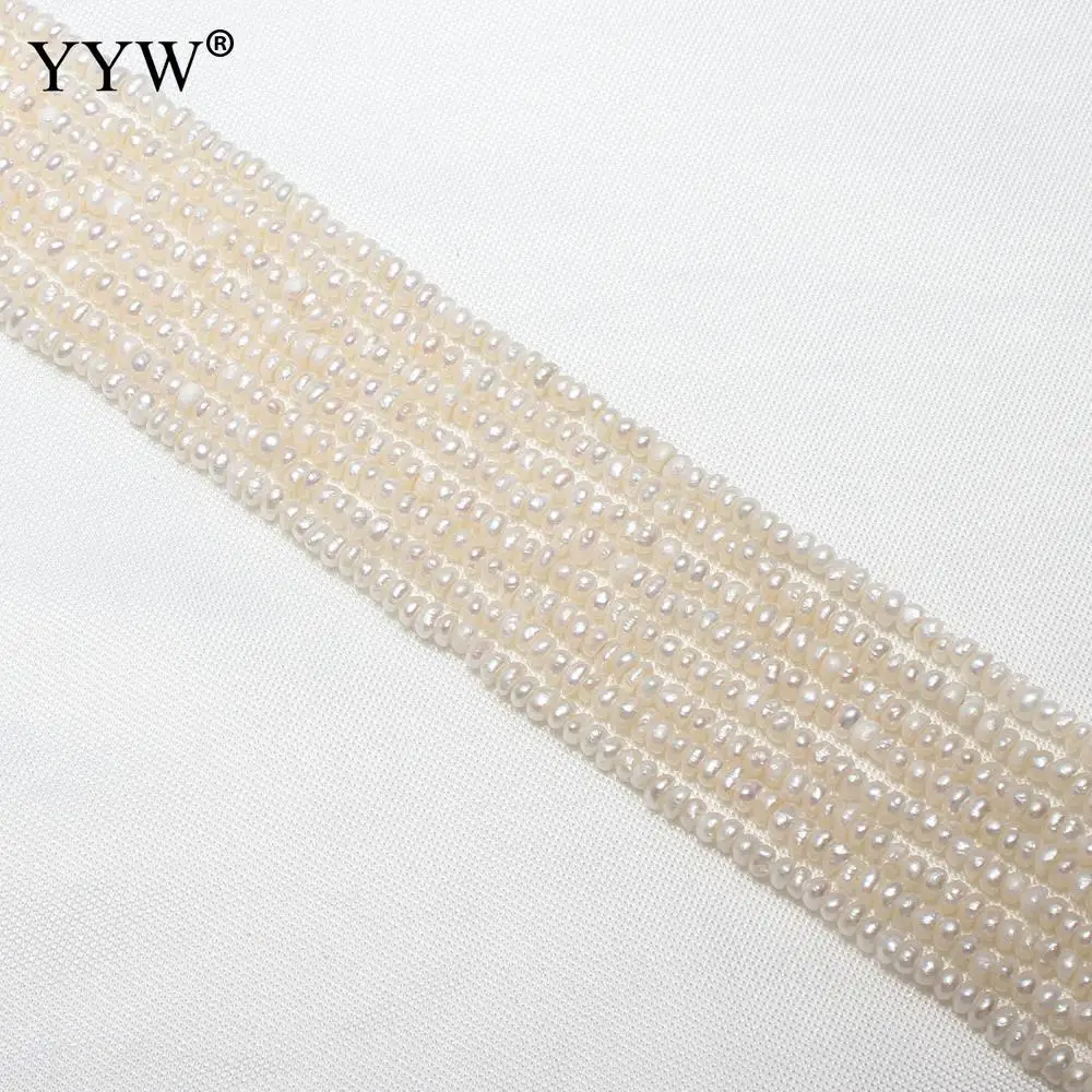 2-2.5mm Cultured Potato Freshwater Natural White Pearl Beads For Diy Necklace Bracelet Jewelry Making Approx0.8mm Sold By Strand