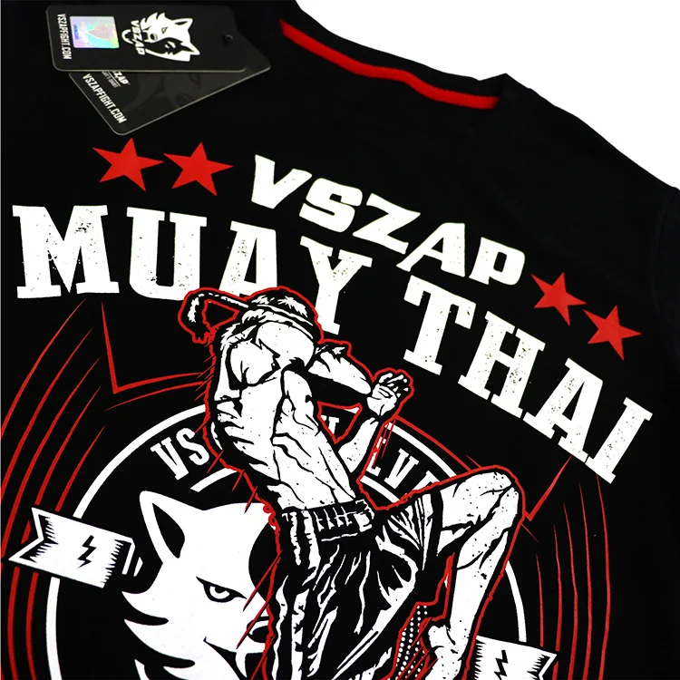 VSZAP Muay Thai Fighting Black T-Shirt, MMA, Bjj, Martial Arts, Fitness Training, Brazilian, Jiu Jitsu Shirt